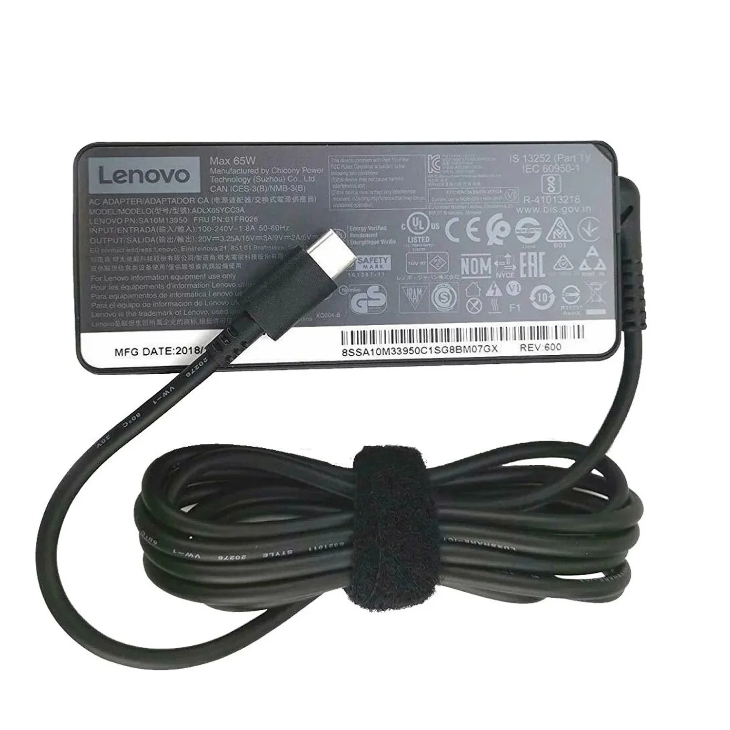 Lenovo-65W-Laptop-Charger Lenovo 65W USB-C Laptop Charger – 20V 3.25A Type-C - Image 1