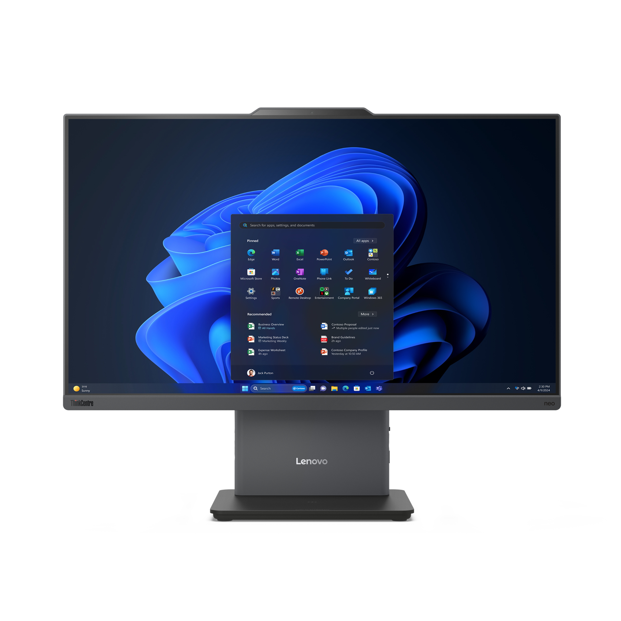 Lenovo ThinkCentre neo 50a 24 Gen 5 Lenovo ThinkCentre neo 50a 24 Gen 5 All-in-One PC – 23.8″ FHD IPS, Intel Core 7 240H, 8GB DDR5 RAM, 512GB SSD, Windows 11 Pro Business Desktop - Image 1