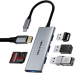 Vention 6-in-1 USB-C Docking Station Gray