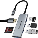 Vention 6-in-1 USB-C Docking Station Gray