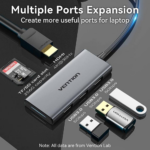 Vention 6-in-1 USB-C Docking Station Gray - Image 2
