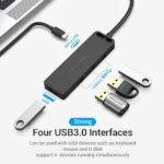 Vention 4-Port USB 3.0 Hub 2-in-1 USB-C & USB 3.0 Adapter – 5Gbps Multi-Port Splitter with External Power Supply