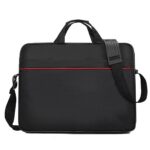 Standard 15.6-Inch Water-Resistant Laptop Carry Bag – Black with Red Line Accent
