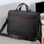 Standard 15.6-Inch Water-Resistant Laptop Carry Bag – Black with Red Line Accent - Image 2
