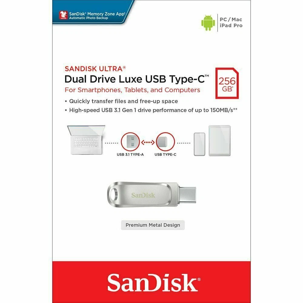 SanDisk Ultra Dual Drive Luxe (256GB) SanDisk Ultra Dual Drive Luxe (256GB) - Image 1