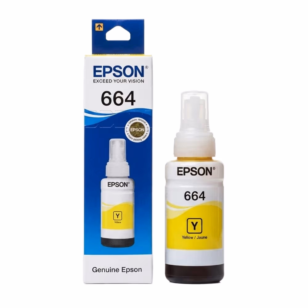 Yellow (1) Epson 664 Genuine Yellow Ink Bottle - Image 1