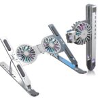 Foldable Aluminum Laptop Stand with Dual RGB Cooling Fans
